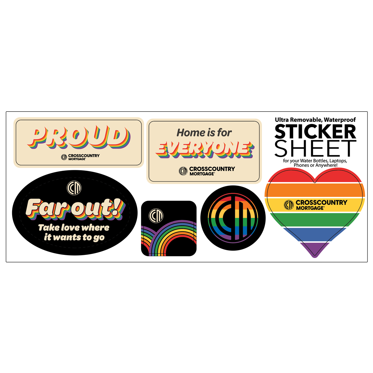 Ccm Sticker CCM Pride Sticker Sheet – CrossCountry Mortgage Promo Store